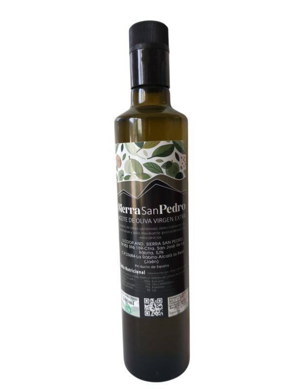 Botella Cristal 0.5 litros Aceite de Oliva Virgen Extra Sierra de San Pedro (Caja de 8 unidades)