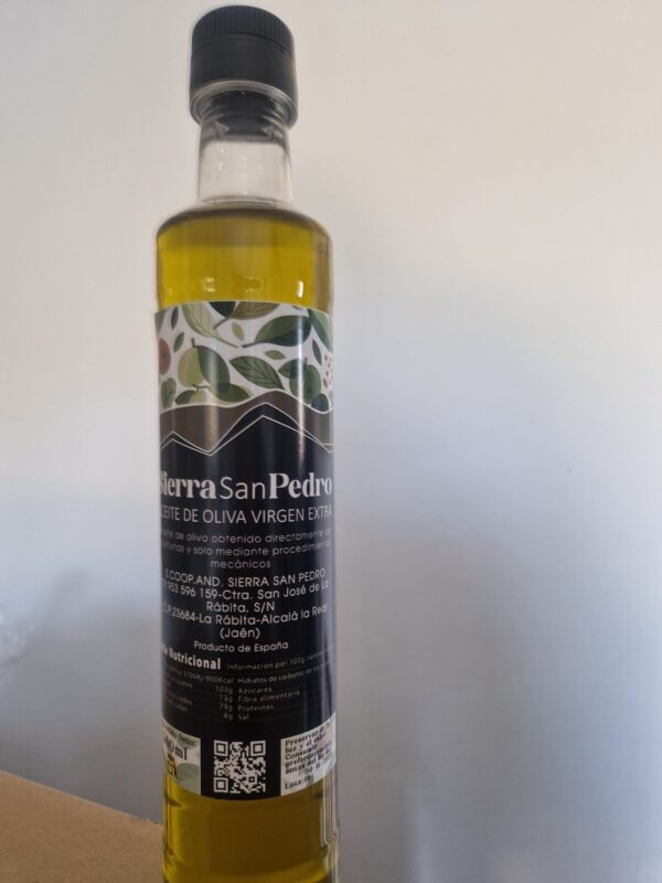 Botella 0.5 litros Aceite de Oliva Virgen Extra Sierra de San Pedro (Caja de 10 unidades)